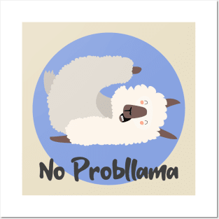 Llama / Yoga Llama / No Probllama / Funny Llama Doing Yoga / Cute Llama / Cute Yoga Design Posters and Art